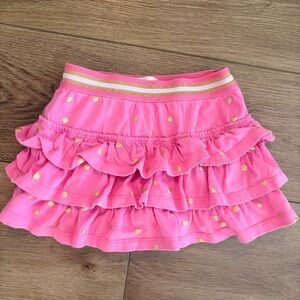 Mini Boden Pink and Gold Polka Dot Skirt